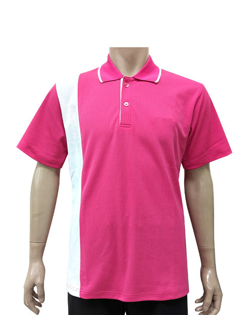 POLO衫短袖訂製-側邊剪接-桃紅配白 <span>PCANB-P01-00497</span>  |商品介紹|POLO衫客製化【訂製款】|POLO衫短袖訂製中性版