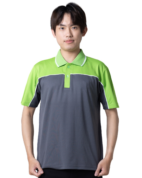 POLO衫短袖訂製 深灰上接綠出芽白 <span>PCANB-P01-00505</span>  |商品介紹|POLO衫客製化【訂製款】|POLO衫短袖訂製中性版