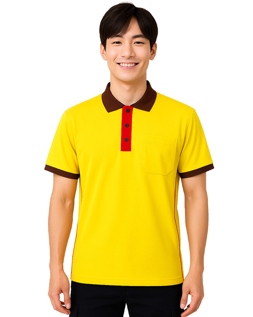POLO訂製｜短袖接袖｜黃配咖啡紅｜<span>PCANB-P21-00001</span>