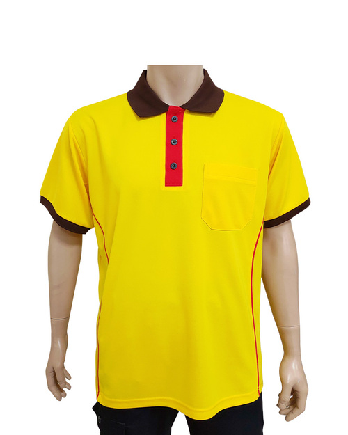 POLO 訂製 短袖接袖 黃配咖啡紅 <span>PCANB-P21-00001</span>  |商品介紹|POLO衫客製化【訂製款】|POLO衫短袖訂製中性版