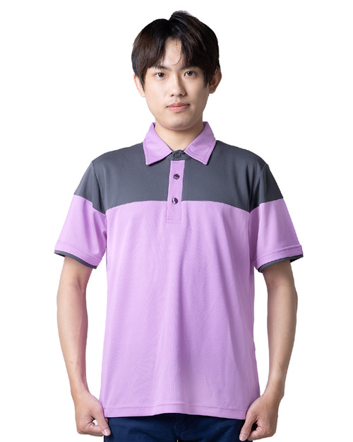 POLO衫短袖訂製-粉紫配深灰 <span>PCANB-S01-00479</span>  |商品介紹|POLO衫客製化【訂製款】|POLO衫短袖訂製中性版