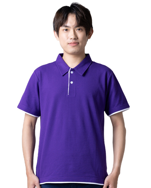 POLO衫短袖訂製-雙袖雙下擺-紫配白 <span>PCANB-S01-00482</span>  |商品介紹|POLO衫客製化【訂製款】|POLO衫短袖訂製中性版