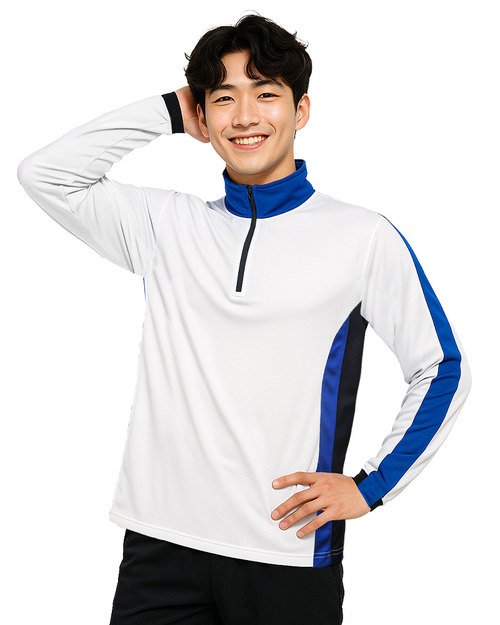 POLO衫訂製｜長袖/拉鍊式立領衫｜白寶藍黑｜<span>PCANB-S22-00395</span>