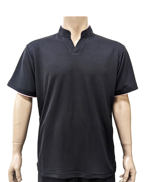 POLO衫訂製-立領V領 黑色 <span>PCANB-S41-00475</span>  |商品介紹|POLO衫客製化【訂製款】|POLO衫短袖訂製中性版