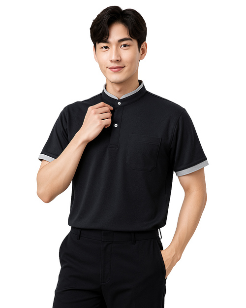 POLO衫訂製｜立領領座｜黑配灰｜<span>PCANB-S41-00479</span>