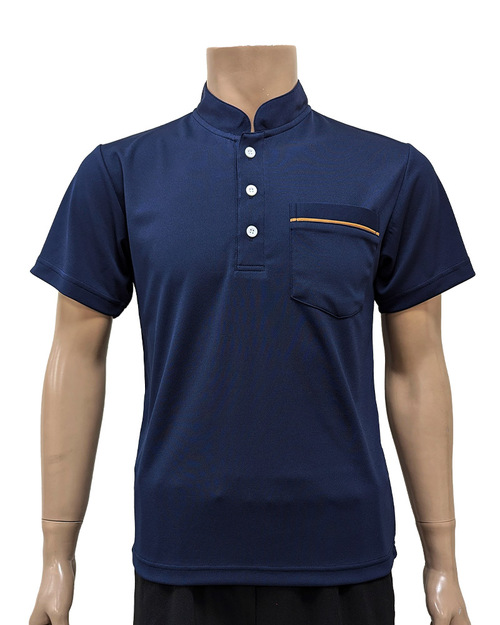 POLO 訂製 立領 短袖 中性  丈青配土黃 <span>PCANB-S41-00484</span>  |商品介紹|POLO衫客製化【訂製款】|POLO衫短袖訂製中性版