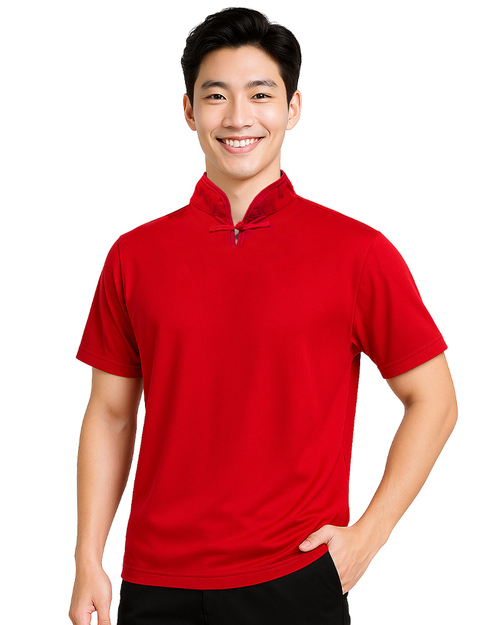 POLO訂製｜立領一字釦｜短袖紅色｜<span>PCANB-S41-00486</span>