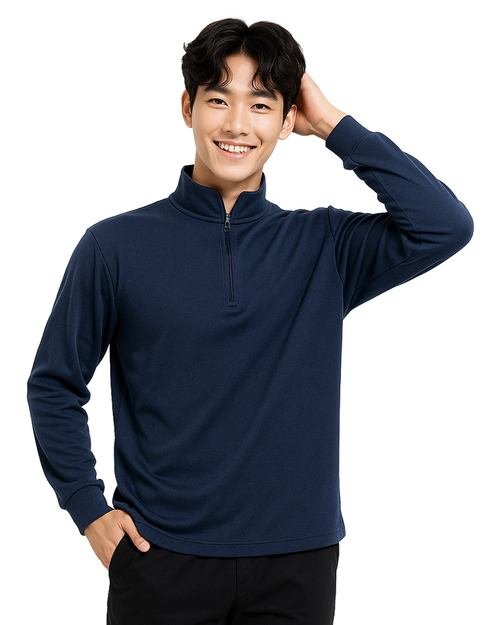 POLO長袖訂製｜立領拉鍊領 丈青｜<span>PCANB-S42-00001</span>