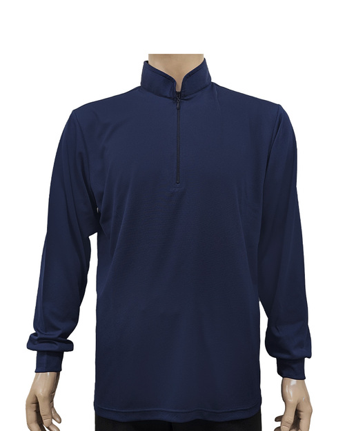 POLO 訂製  長袖 立領拉鍊領 丈青 <span>PCANB-S42-00001</span>  |商品介紹|POLO衫客製化【訂製款】|POLO衫長袖訂製中性版