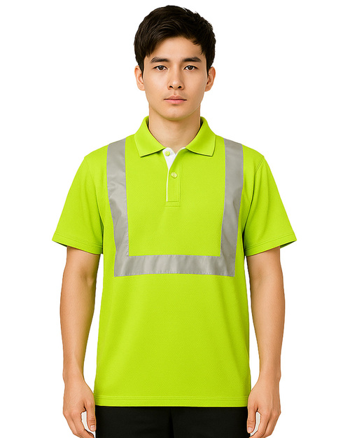 POLO衫訂製-銀灰反光條-果綠素面<span>PCANB-S61-00488</span>  |商品介紹|POLO衫客製化【訂製款】|POLO衫短袖訂製中性版