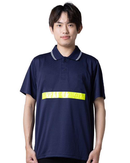 高可視性反光短袖POLO制服-黃色反光條 丈青 <span>PCANB-S61-00492</span>  |商品介紹|POLO衫客製化【訂製款】|POLO衫短袖訂製中性版