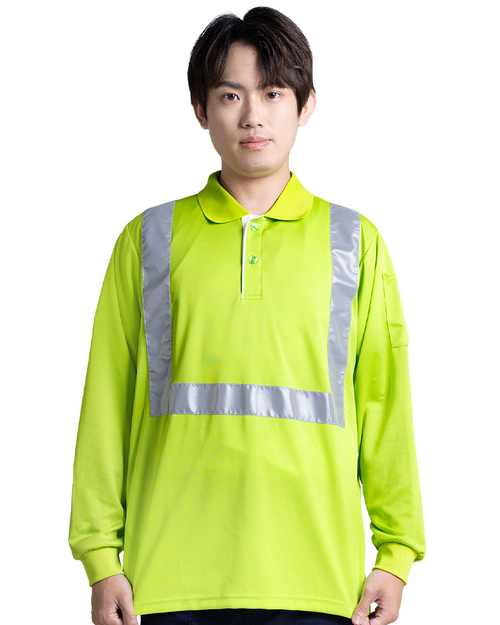 職安工作POLO衫-高可視性反光長袖POLO制服-果綠 <span>PCANB-S62-00490</span>  |商品介紹|POLO衫客製化【訂製款】|POLO衫長袖訂製中性版