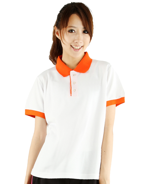 POLO衫訂製款腰身-白/橘<span>PCANG-P01-00313</span>