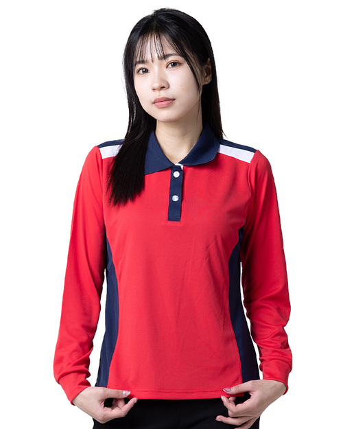 POLO衫長袖訂製-紅配丈青白 <span>PCANG-P12-00457</span>  |商品介紹|POLO衫客製化【訂製款】|POLO衫長袖訂製腰身版