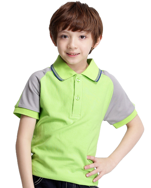 POLO衫 訂製款 童版 螢光綠/灰/領配條 <span>PCANK-P01-00363</span>