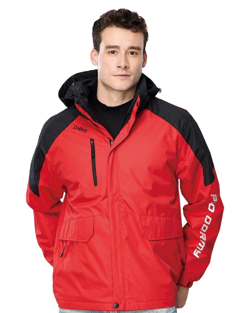 可拆帽兩件式鋪棉外套-紅配黑 <span>PD-J33729</span>  |商品介紹|外套【訂製 / 現貨款】|外套WANYU【現貨款】