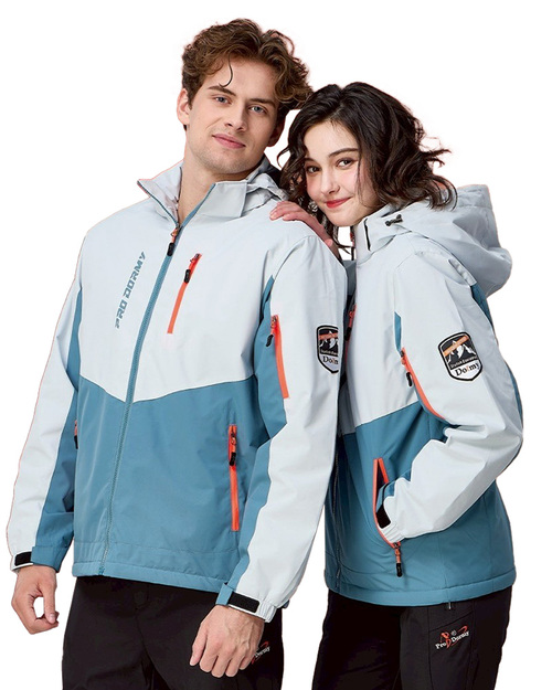 可拆帽毛裡外套-灰配藍<span>PD-J33809</span>