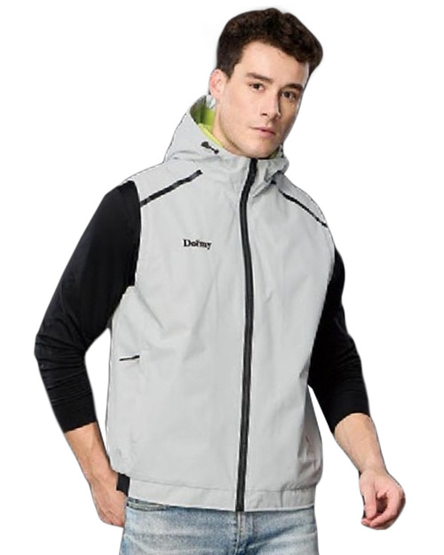 連帽刷毛背心-白灰 <span>PD-V33757</span>  |商品介紹|背心【訂製 / 現貨款】|刷毛 / 鋪棉背心【現貨款】