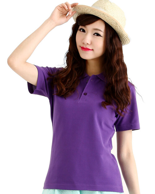 網眼POLO衫短袖腰身-紫色<span>PKQG-P01-125</span>