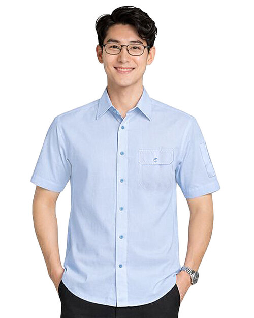 男款商務短袖襯衫-水藍｜訂製制服｜ <span>SCANB-605-A01-03</span>