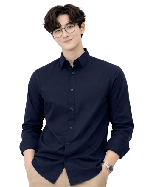 男款商務長袖襯衫｜丈青｜訂製制服｜<span>SCANB-605-1B-B02-09</span>