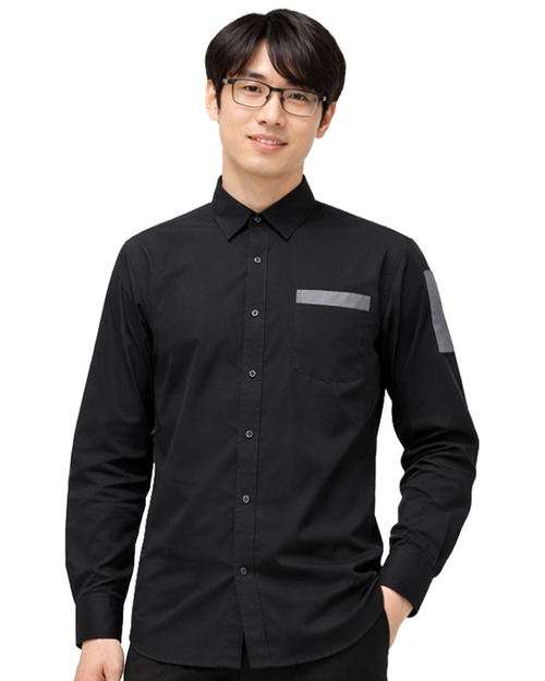 工作服長袖訂製款｜長袖 黑配灰｜<span>SCANB-B02-10</span>