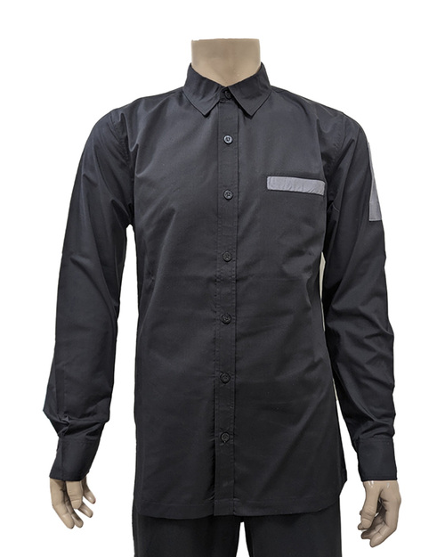 專櫃襯衫 訂製 長袖 黑配灰 <span>SCANB-B02-10</span>  |商品介紹|工作服 / 專櫃服 / 襯衫【訂製款】|襯衫男 【訂製款】