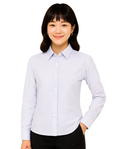 專櫃襯衫訂製｜長袖 白條紋紫｜<span>SCANGL-A02-05</span>