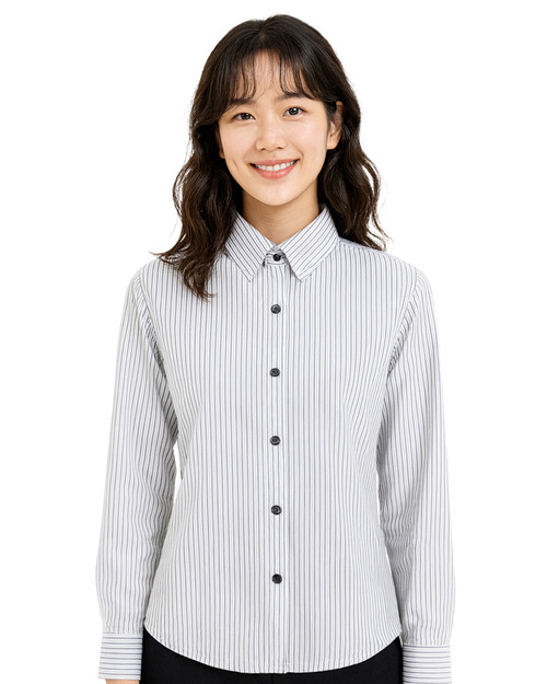 專櫃襯衫訂製｜長袖 白條紋黑｜<span>SCANGL-A02-06</span>