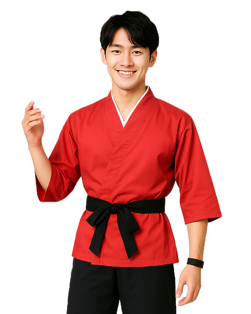 太鼓服 訂製｜腰帶一體款 紅配黑｜<span>SHO-C08</span>