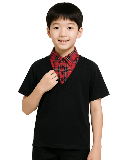 合唱團服訂製 黑配紅格子-男款<span>SHO-D12</span>  |商品介紹|表演服 / 功夫服 【訂製 / 現貨】|合唱團制服【訂製款】