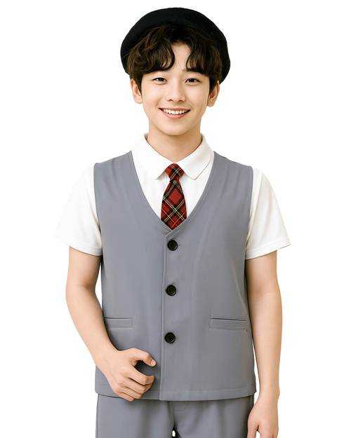 合唱團服 背心 褲裝 灰 <span>SHO-D19</span>  |商品介紹|表演服 / 功夫服 【訂製 / 現貨】|合唱團制服【訂製款】