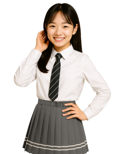 合唱團服 襯衫裙裝 白配深灰 <span>SHO-D20</span>