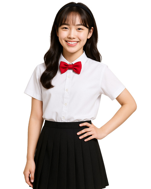 合唱團服 襯衫裙裝 白配黑 <span>SHO-D24</span>  |商品介紹|表演服 / 功夫服 【訂製 / 現貨】|合唱團制服【訂製款】