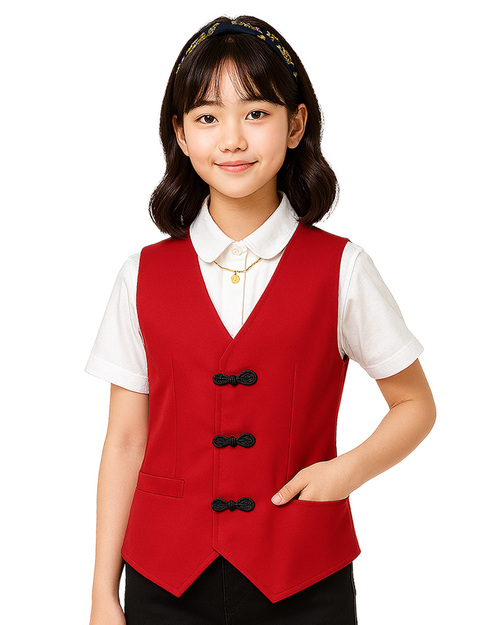 合唱團服 中式背心 紅色 <span>SHO-D29</span>  |商品介紹|表演服 / 功夫服 【訂製 / 現貨】|合唱團制服【訂製款】