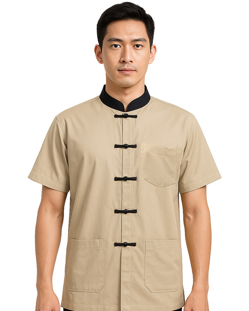功夫服/唐裝-卡其配黑<span>SHO-EA01</span>  |商品介紹|表演服 / 功夫服 【訂製 / 現貨】|中式表演服【訂製款】