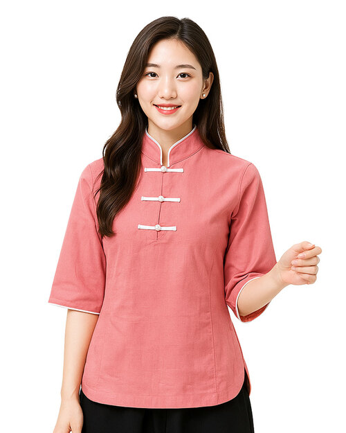 半開襟唐裝-豆沙粉<span>SHO-EC01a</span>