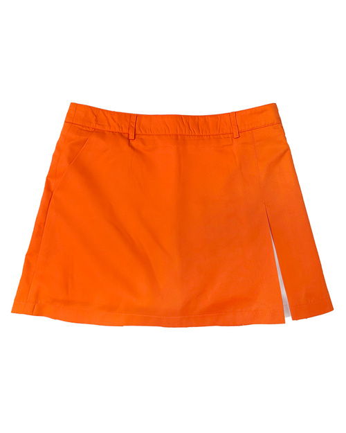 短褲裙-皮帶環 橘配白 <span>SKCANG-A02-00001a</span>  |商品介紹|洋裝 裙裝 【訂製款】|裙裝  大人【訂製款】