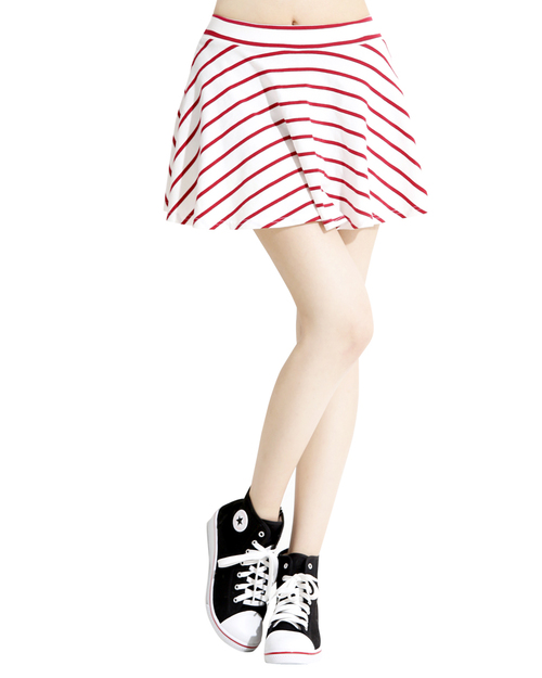 條紋短褲裙 白底紅條<span>SKCANG-B01-00436</span>  |商品介紹|洋裝 裙裝 【訂製款】|裙裝  大人【訂製款】