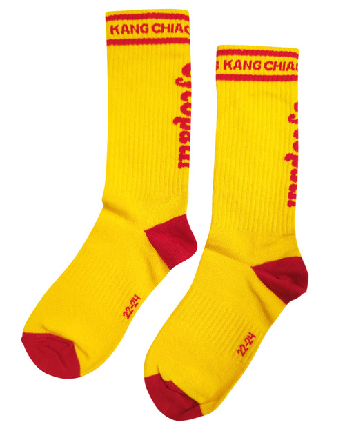 中筒長襪 訂製款 黃配紅<span>SOCK-CAN-A03a</span>  |商品介紹|襪子【訂製 / 現貨款】|襪子 (客戶範例)【訂製款】