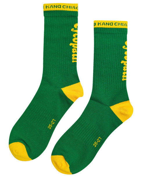 中筒長襪 訂製款 綠配黃<span>SOCK-CAN-A03b</span>  |商品介紹|襪子【訂製 / 現貨款】|襪子 (客戶範例)【訂製款】