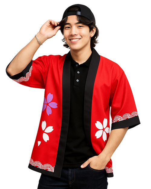 祭典服-罩衫和服｜熱昇華訂製款｜紅黑款｜<span>SU-C04</span>