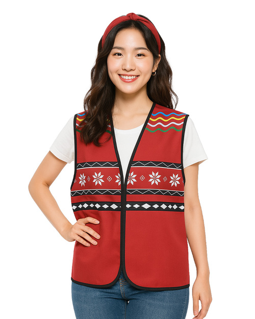 阿美族圖騰背心｜訂製款-紅底太陽圖騰｜<span>SU-E07C</span>
