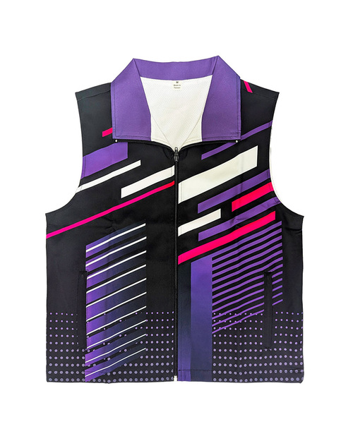 昇華 背心 訂製款 彩色斜條黑配紫 <span>SU-VEST-A02a</span>  |商品介紹|昇華專區 (客戶範例) 【訂製款】|昇華背心【訂製款】