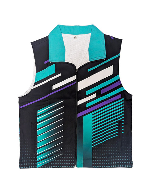昇華 背心 訂製款 彩色斜條黑配湖綠 <span>SU-VEST-A02b</span>  |商品介紹|昇華專區 (客戶範例) 【訂製款】|昇華背心【訂製款】
