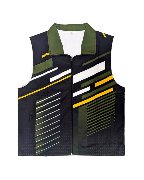 昇華 背心 訂製款 彩色斜條黑配墨綠 <span>SU-VEST-A02c</span>  |商品介紹|昇華專區 (客戶範例) 【訂製款】|昇華背心【訂製款】