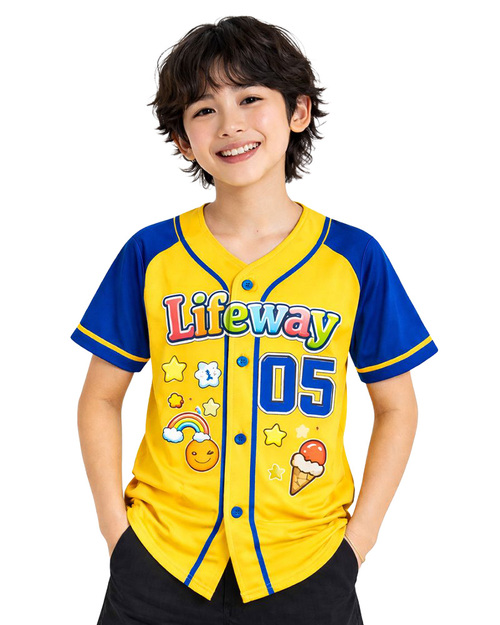 棒球服昇華訂製款-黃配寶藍｜<span>SUBES-A1-02</span>