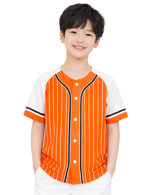 棒球服昇華訂製款-桔配白｜<span>SUBES-B1-01</span>