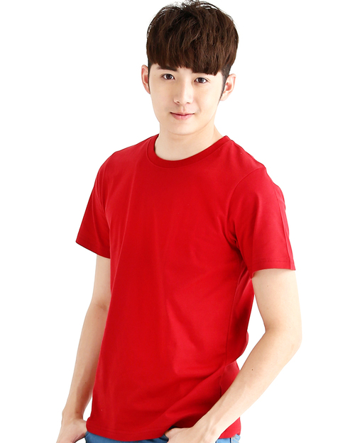 T恤純棉圓領短袖中性版-大紅色<span>TC25B-A01-217</span>