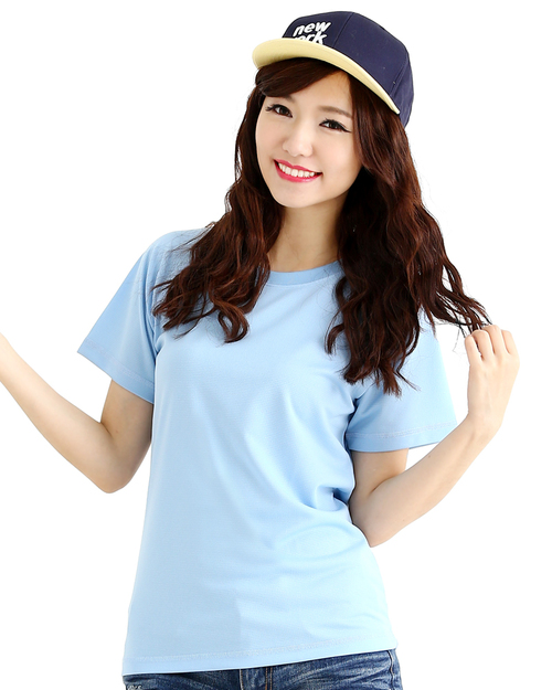 T恤純棉圓領短袖腰身版-水藍<span>TC25G-A01-212</span>
